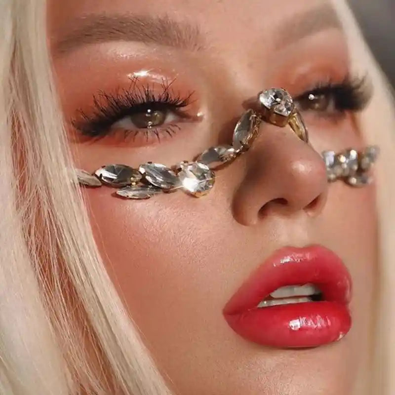 Luxury Mask Chain Rhinestone Jewelry Accessory