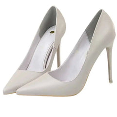 Luxury Pointed Toe High Heels Euro Size Gray 10.5cm / 34