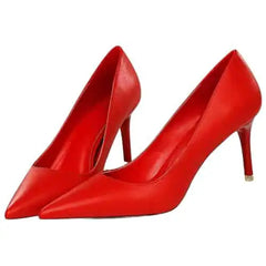Luxury Pointed Toe High Heels Euro Size Red 7.5cm / 34