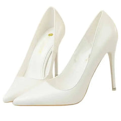 Luxury Pointed Toe High Heels Euro Size White 10.5cm / 34