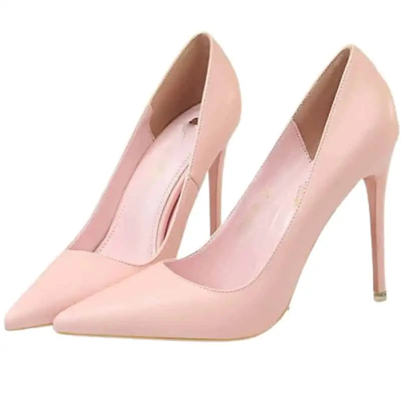 Luxury Pointed Toe High Heels - Pink 10.5cm / 34 - Heeled