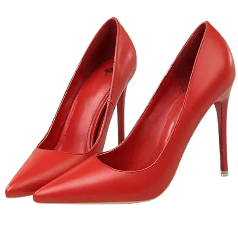 Luxury Pointed Toe High Heels - Red 10.5cm / 34 - Heeled