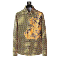 Luxury Tiger Print Long Sleeve Shirt