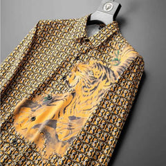 Luxury Tiger Print Long Sleeve Shirt - Shirts