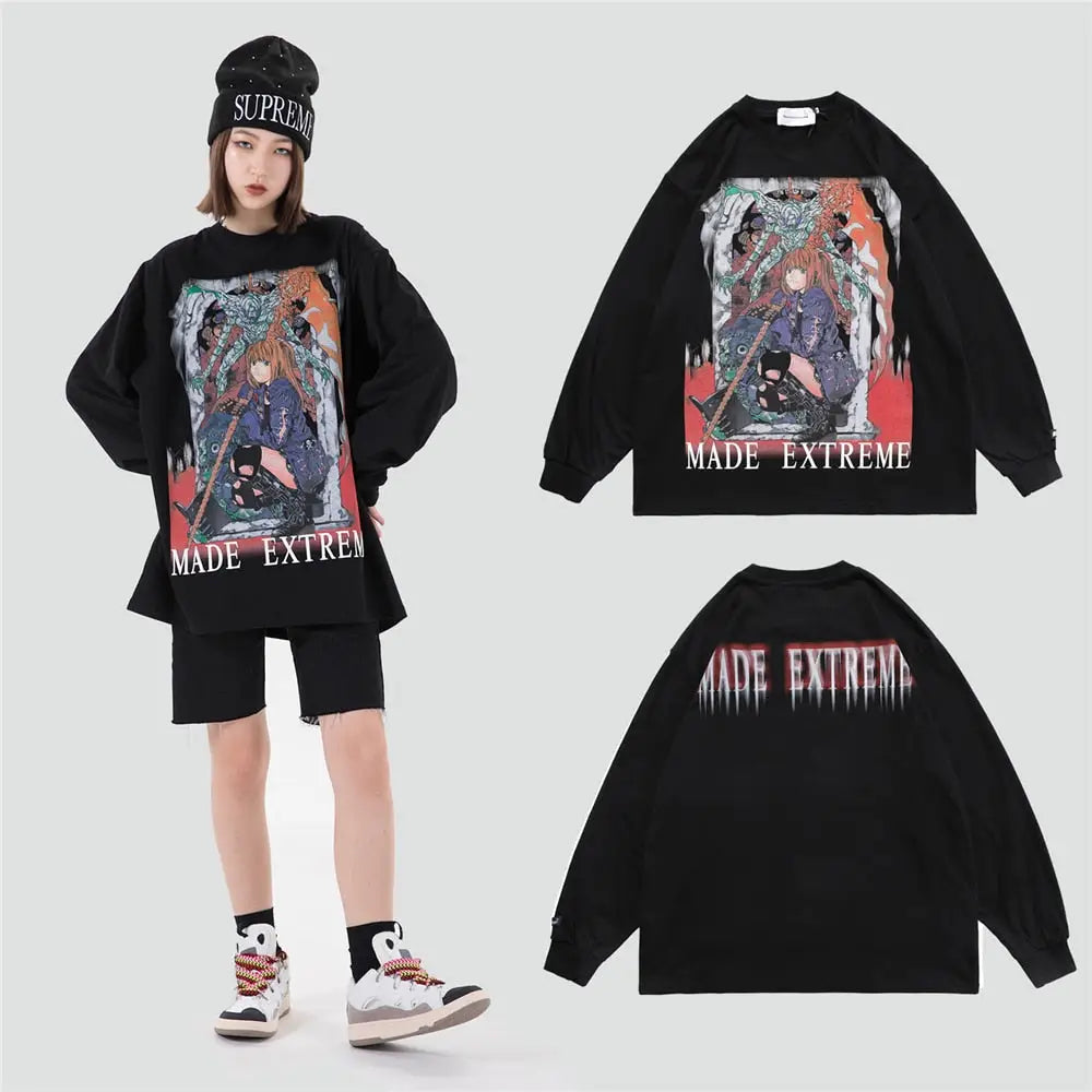 Made Extreme Hip Hop Cartoon Girl Sweatshirt