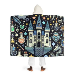 Magical Hooded Sherpa Fleece Blanket Fantasy Design