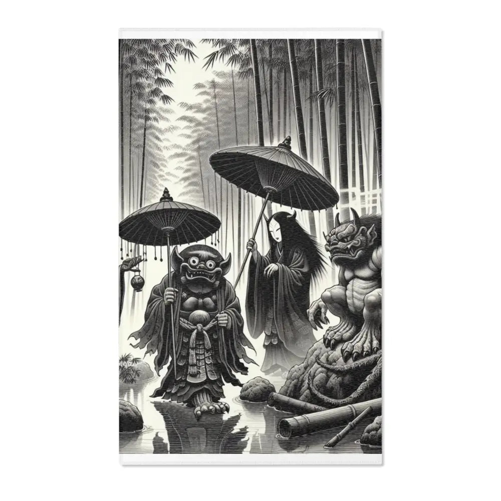 Majestic Area Rug with Ancient Japanese Yokai Design 36’’ ×