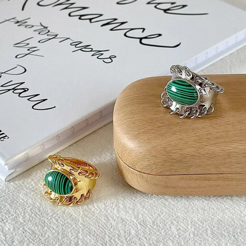 Malachite Natural Stone Ring