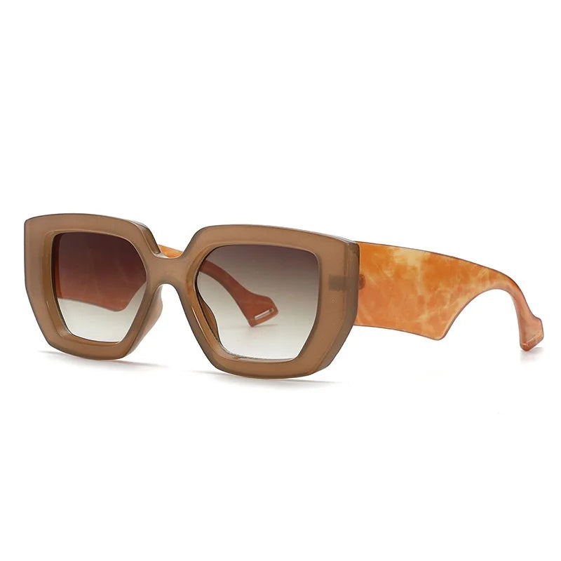 Marble acetate oversized square frame sunglasses showing textured material detail and bold design