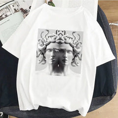 Medusa Sculpture Greek mythology Print T-Shirt