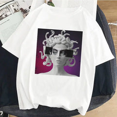 Medusa Sculpture Greek Mythology Vaporwave T Shirt