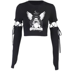 Memento Mori Dark Blouse Top Black / S