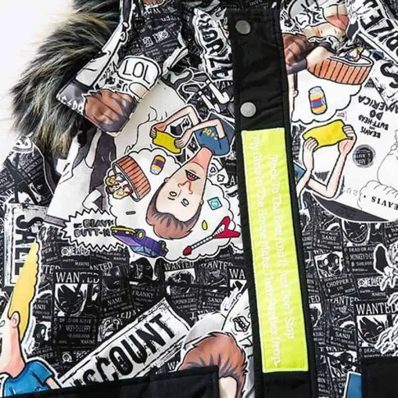 Meour Graffiti Winter Jacket Urban Street Style