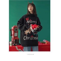 Merry Christmas Turtleneck Oversize Sweater