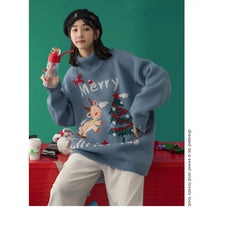 Merry Christmas Turtleneck Oversize Sweater