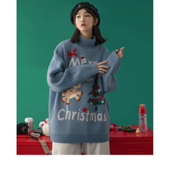 Merry Christmas Turtleneck Oversize Sweater