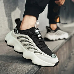 Mesh Platform Sole Lace Up Sneakers Euro Size