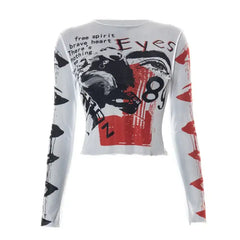 Mesh See Through Bodycon Blouse Indulge White / S