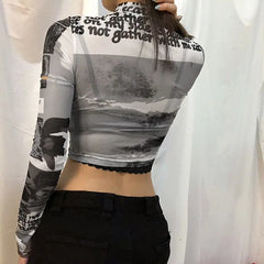 Mesh Top with Metal Ring Hollow Design