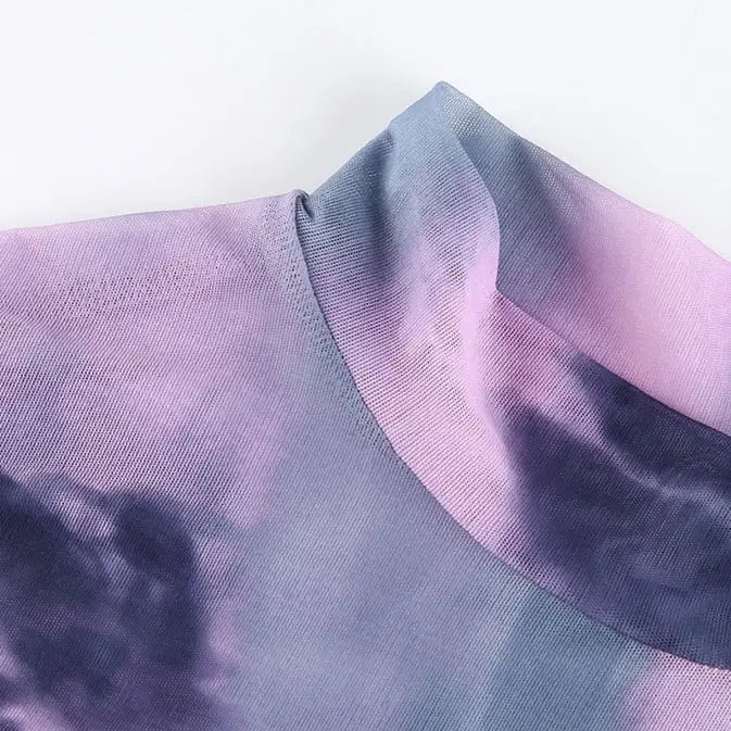 Mesh Turtleneck Crop Top with Comfortable Design