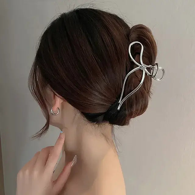 Metal Bow Hair Geometric Hairpin Clips