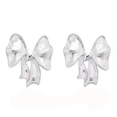 Metal Bow Tie Earrings And Ring