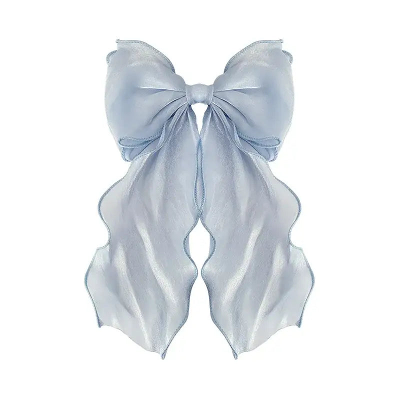 Metal Chic Bow Clip for Stylish Hair Looks Blue