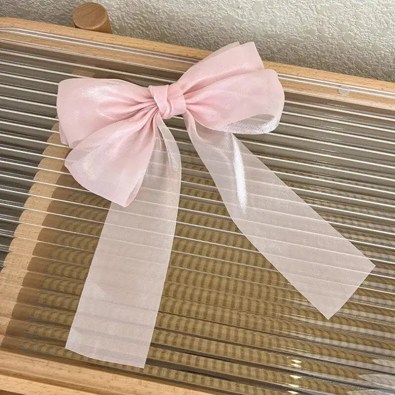 Metal Chic Bow Clip - Plain Pink - Accesories
