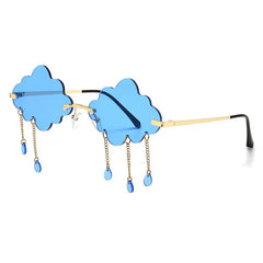 Metal Cyberpunk Kitch Cloud Sunglasses UV400 Blue