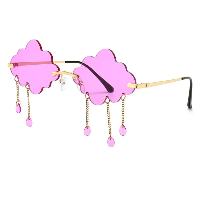Metal Cyberpunk Kitch Cloud Sunglasses UV400 Purple