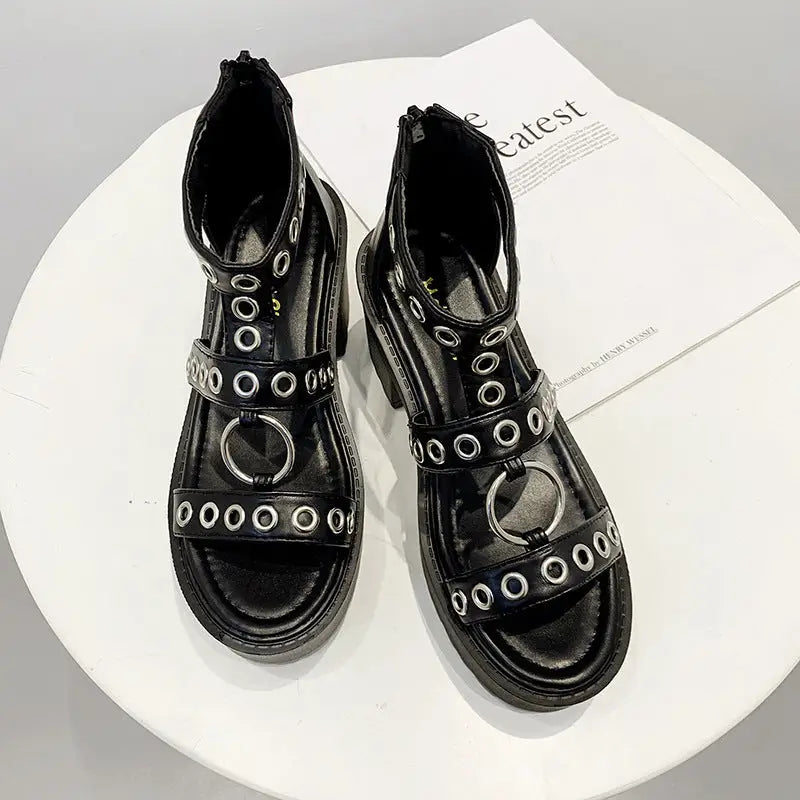 Metal Ring Vegan Sandals Euro Size