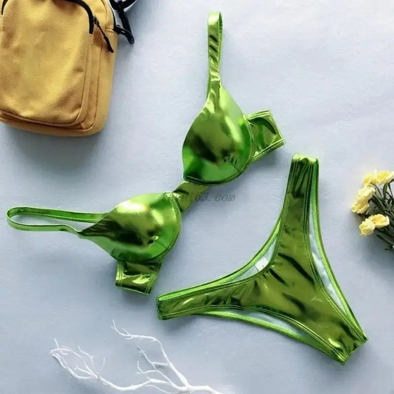 Metallic Brazilian 2 Piece Bikini for Women