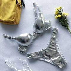 Metallic Brazilian 2 Piece Bikini for Women