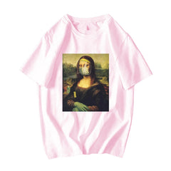 Michelangelo Statue David Print Mona Lisa Mask TShirts