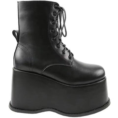 Microfiber Gothic Platform Ankle Booties Black1 / 6