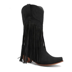 Mid Calf Western Tassels Fringe Cowboy Boots Euro Size