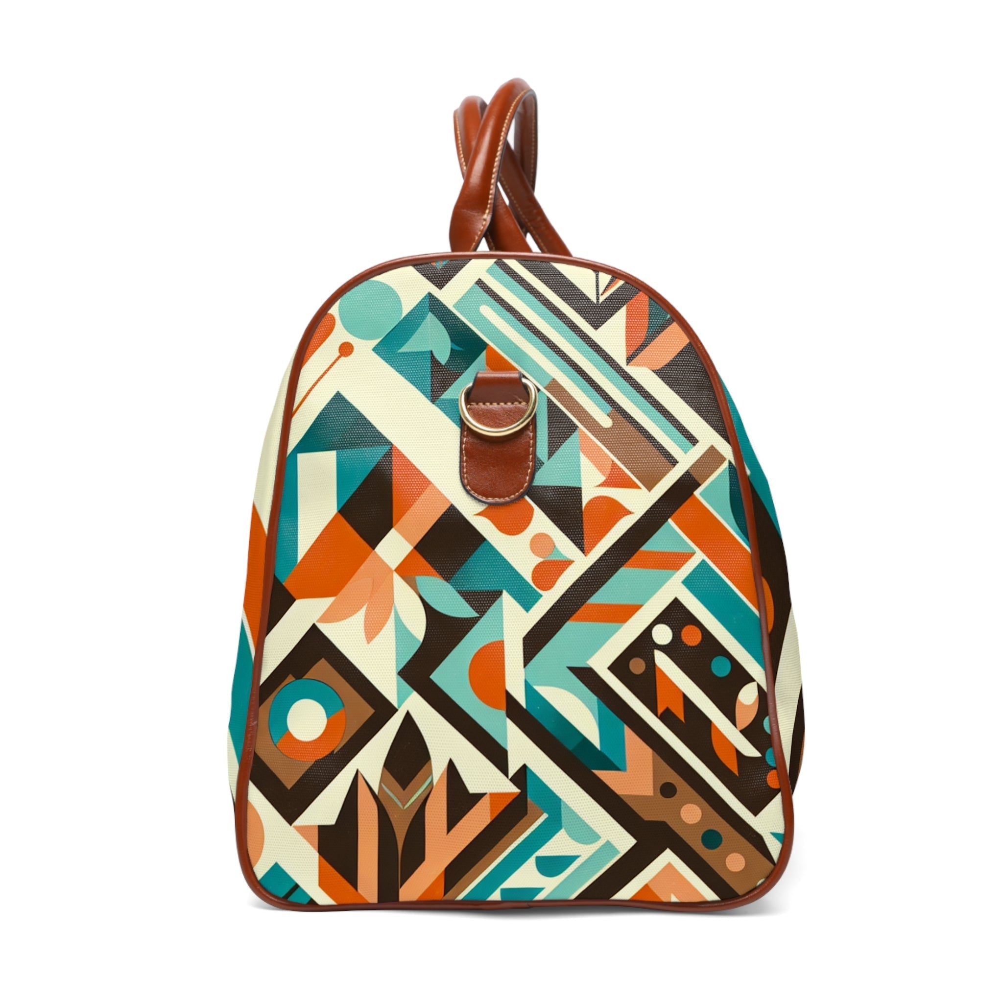 Mid Century Inspired Area Travel Bag with Geometric Pattern