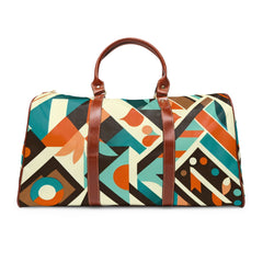 Mid Century Inspired Area Travel Bag with Geometric Pattern