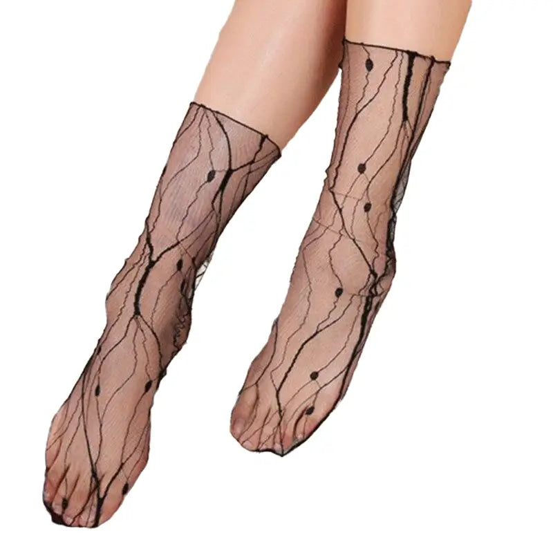 Mid-Tube Sheer Mesh Thin Socks