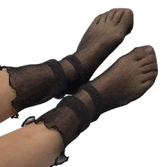 Mid-Tube Sheer Mesh Thin Socks