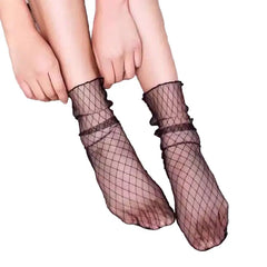 Mid-Tube Sheer Mesh Thin Socks