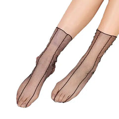 Mid-Tube Sheer Mesh Thin Socks