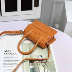 Mini Crocodile Pattern Shoulder Strap Handbag Orange
