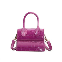 Mini Crocodile Pattern Shoulder Strap Handbag Purple