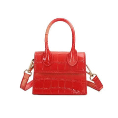 Mini Crocodile Pattern Shoulder Strap Handbag Red