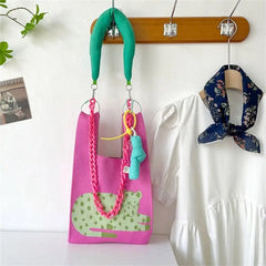 Mini Leopard Pattern Knot Wrist Handbag