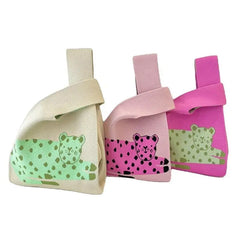 Mini Leopard Pattern Knot Wrist Handbag