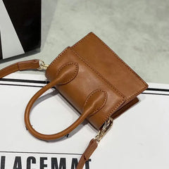 Mini PU Shoulder Strap Handbags for Everyday Brown