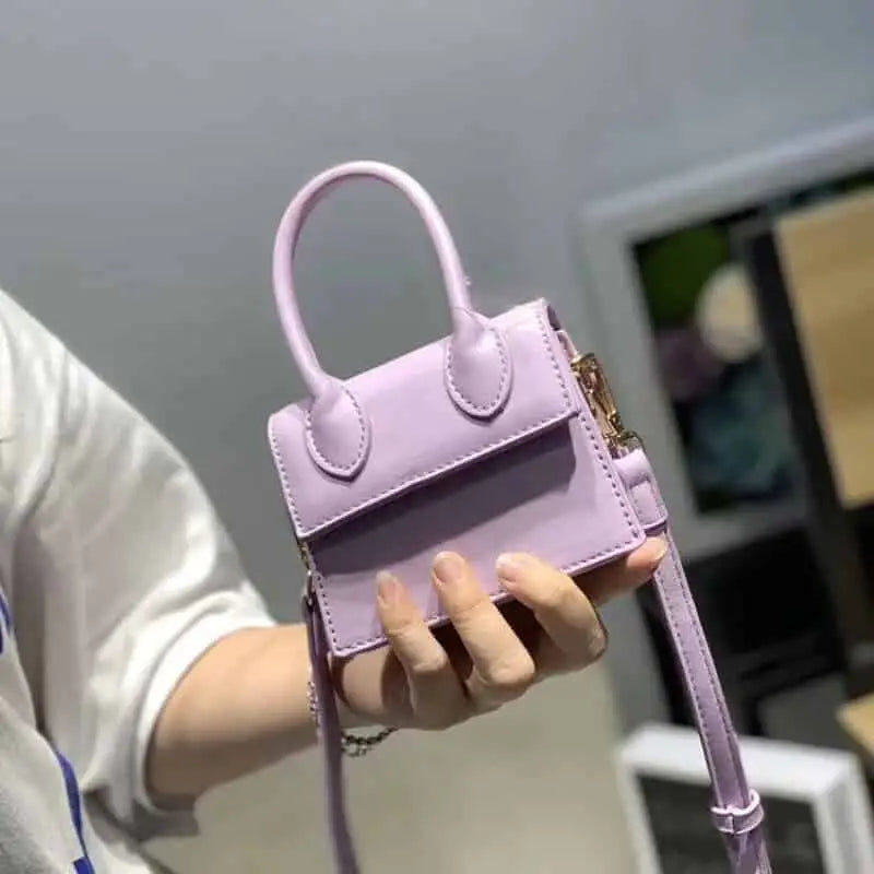Mini PU Shoulder Strap Handbags for Everyday Purple