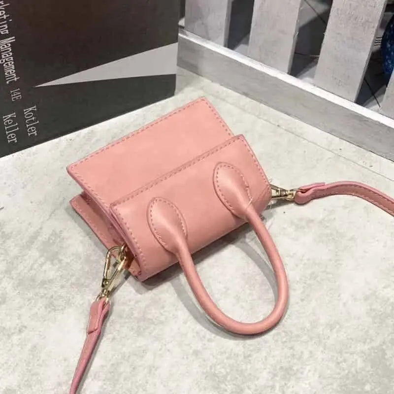 Mini PU Shoulder Strap Handbags - Light Pink - Handbag